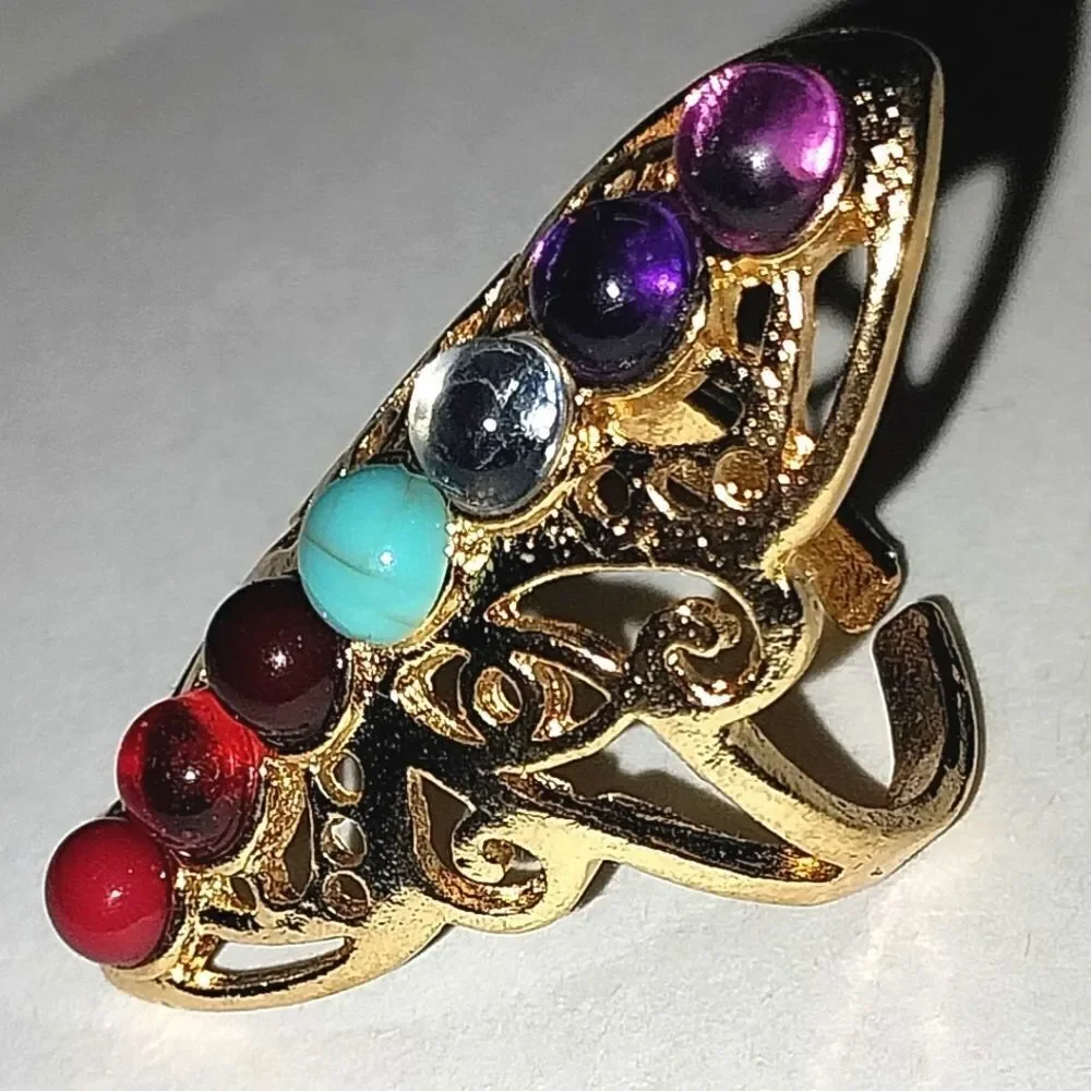 Hand crafted vintage bohemian turquoise ring